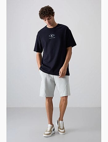 T-shirt oversize en mélange de coton, avec logo tommy