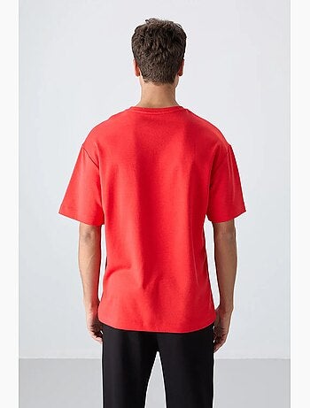 T-shirt oversize en mélange de coton, avec logo tommy