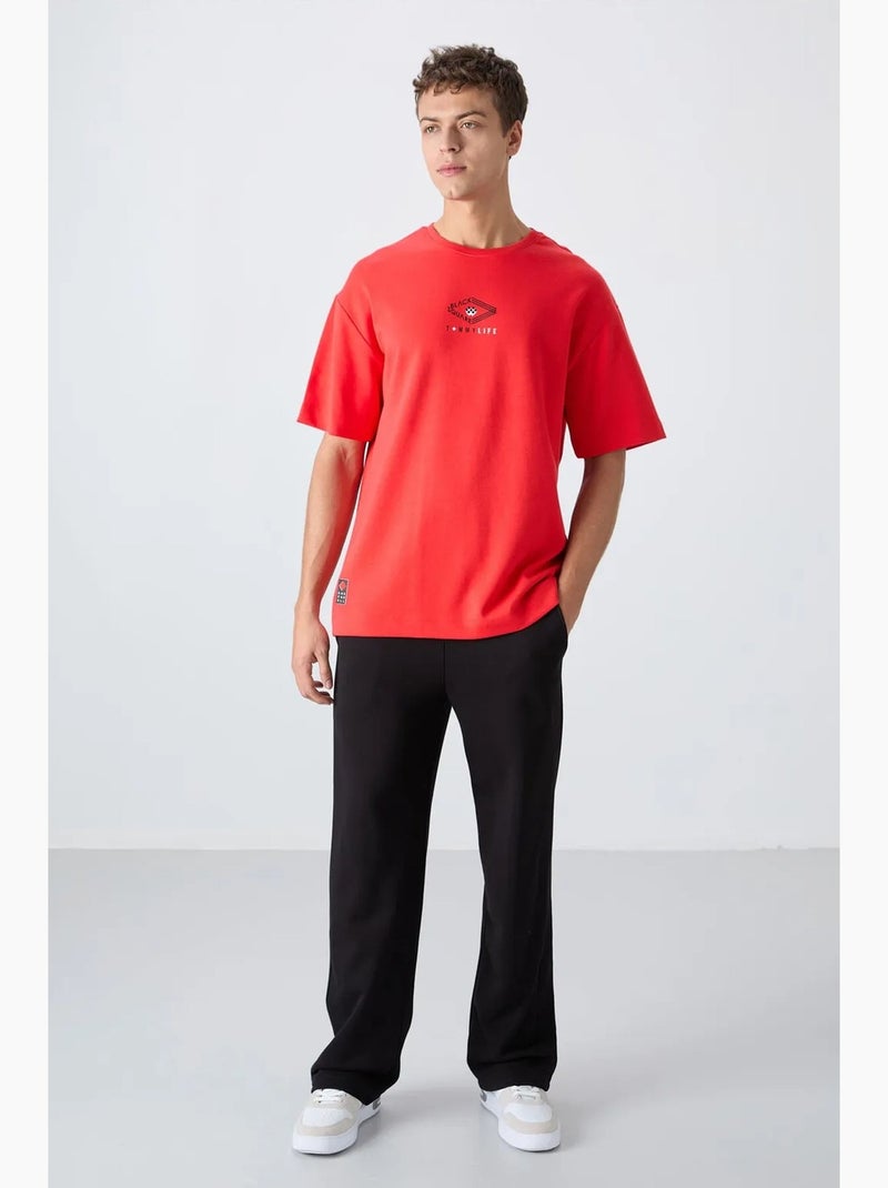 T-shirt oversize en mélange de coton, avec logo tommy Rouge - Kiabi