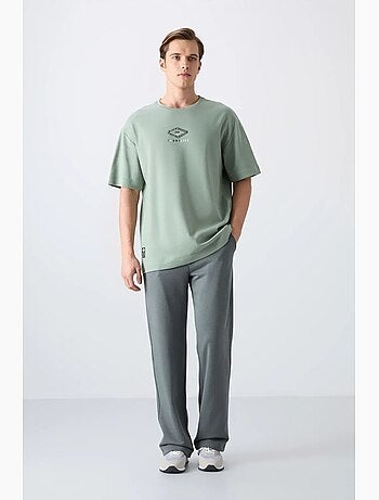 T-shirt oversize en mélange de coton, avec logo tommy