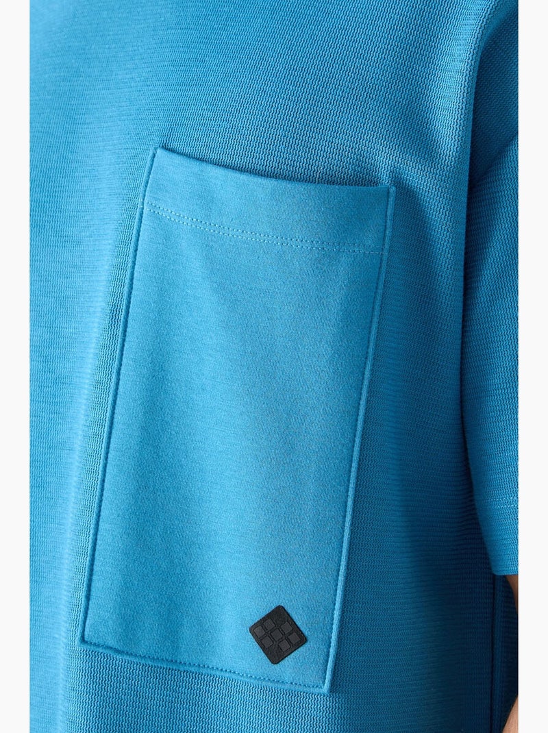 T-shirt oversize en mélange de coton avec poche et col rond tommy Bleu - Kiabi