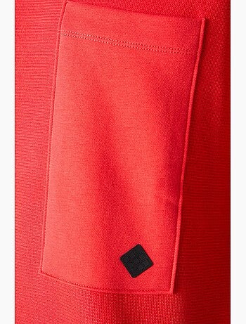 T-shirt oversize en mélange de coton avec poche et col rond tommy