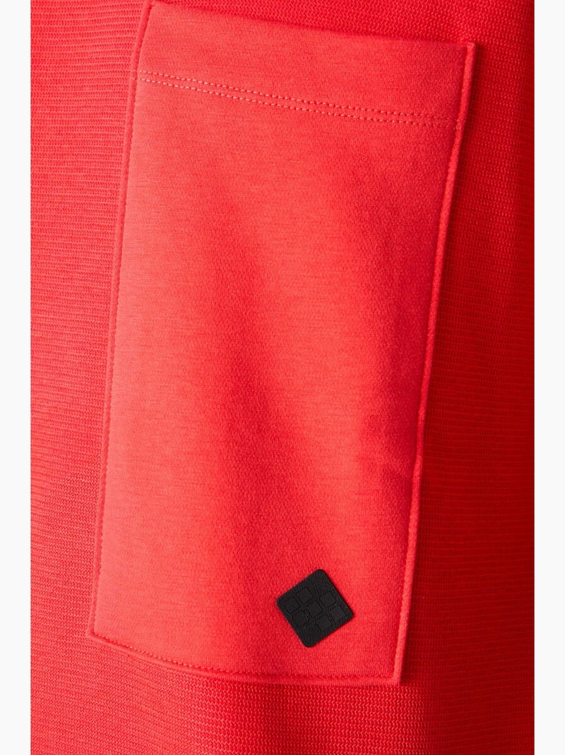 T-shirt oversize en mélange de coton avec poche et col rond tommy Rouge - Kiabi