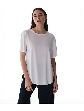 T-shirt oversize en modal à col rond penti