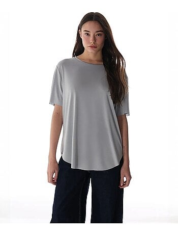 T-shirt oversize en modal à col rond penti