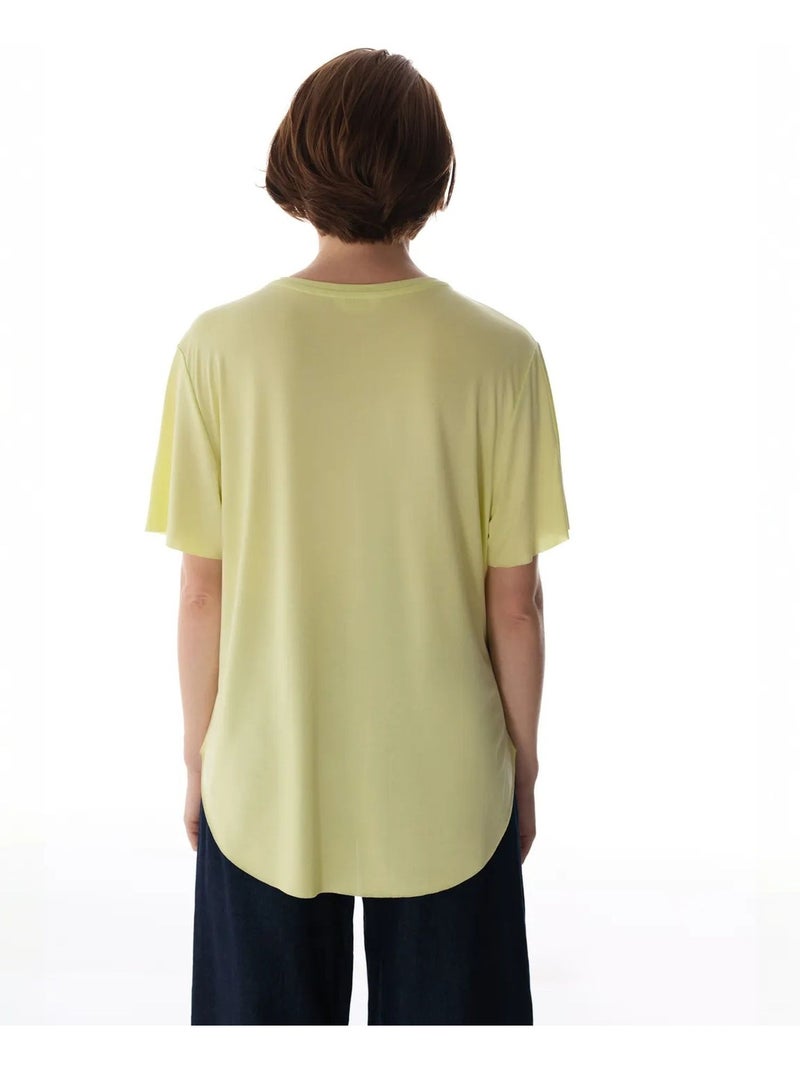 T-shirt oversize en modal à col rond penti Jaune citron - Kiabi