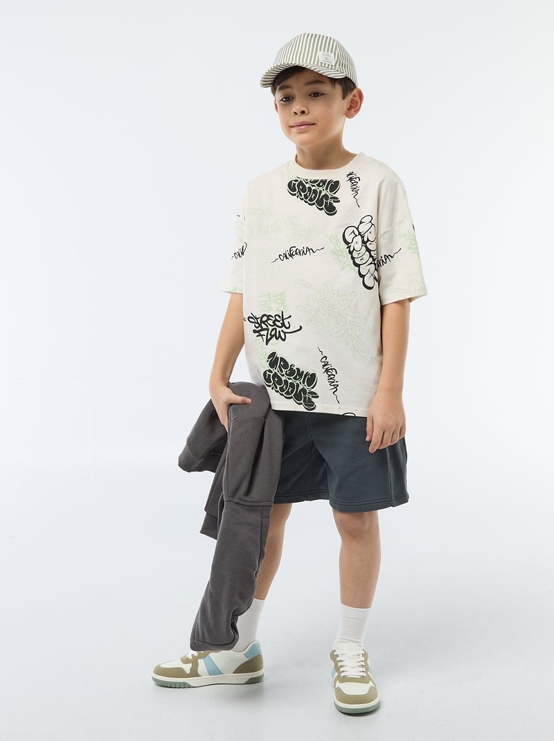 T-shirt oversize fantaisie Blanc - Kiabi