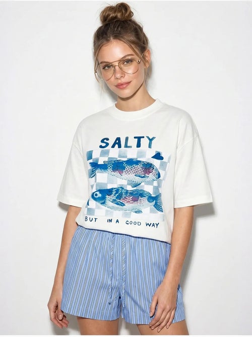 T-shirt oversize imprimé à col rond lucci - Kiabi T-shirt oversize imprimé à col rond lucci - Kiabi