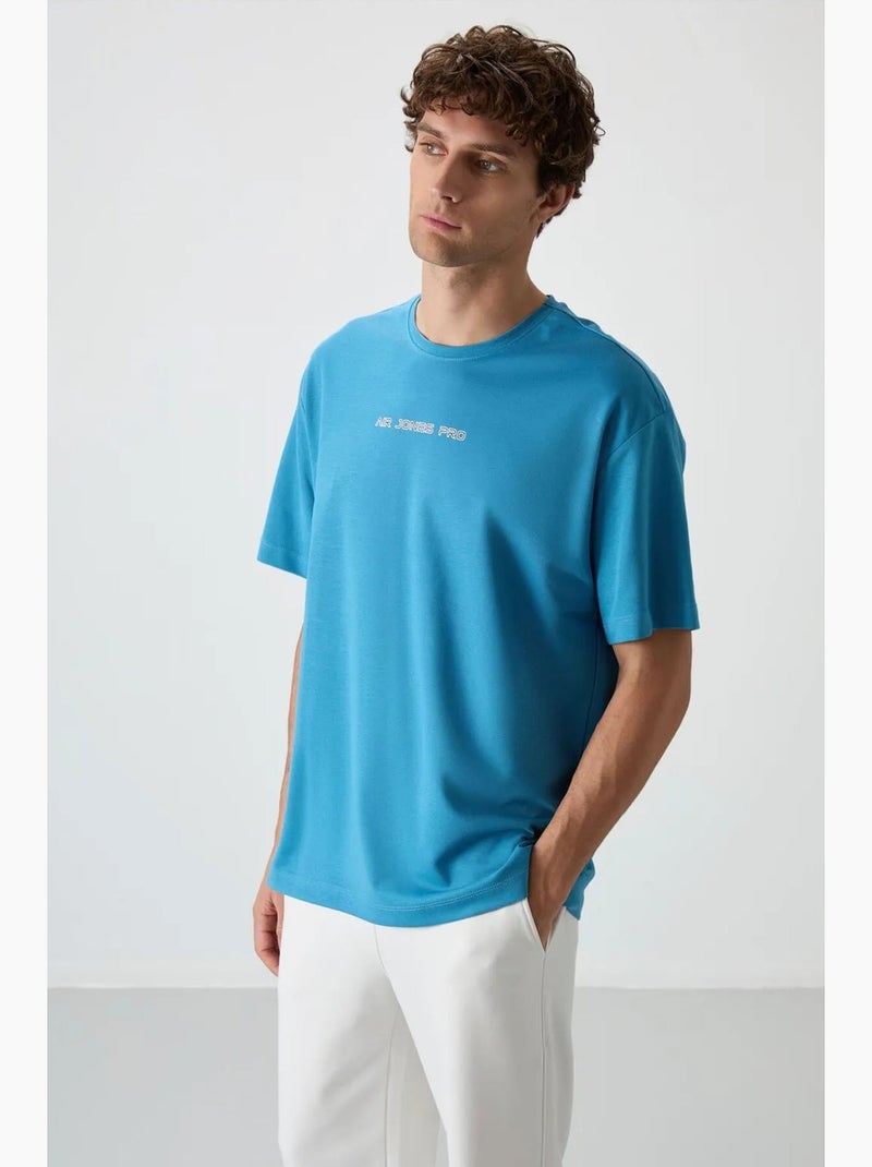 T-shirt oversize imprimé à col rond tommy Bleu électrique - Kiabi