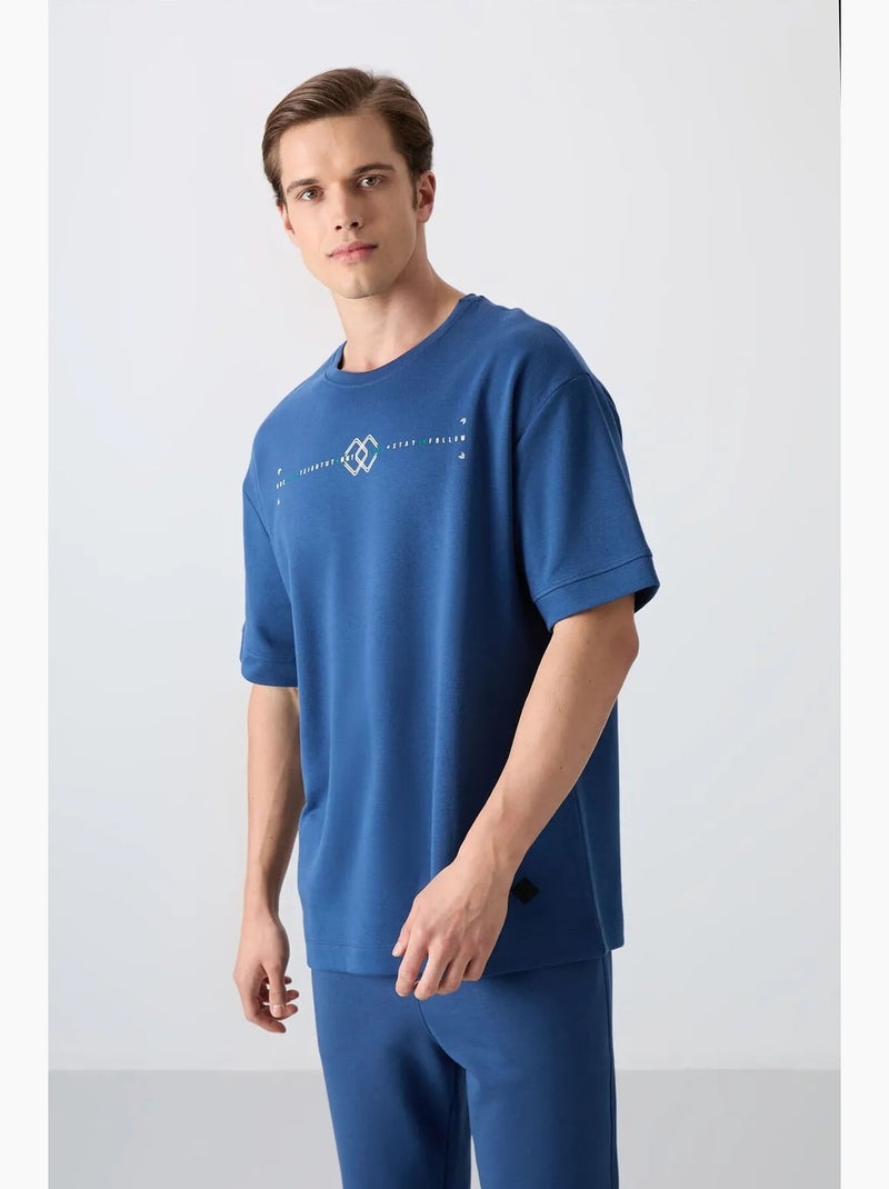 T-shirt oversize imprimé à col rond tommy Bleu - Kiabi