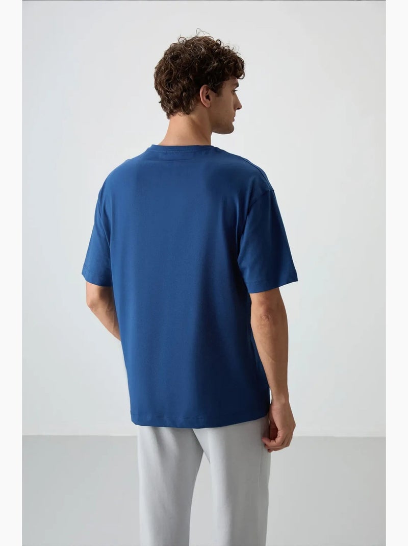 T-shirt oversize imprimé à col rond tommy Bleu - Kiabi
