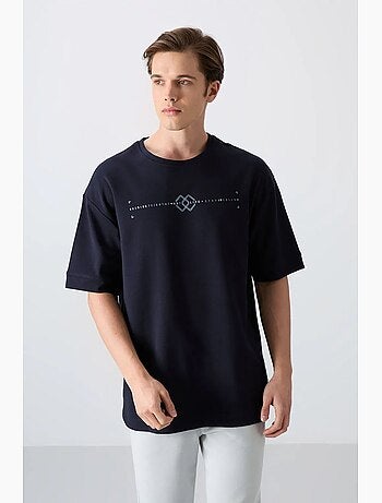 T-shirt oversize imprimé à col rond tommy