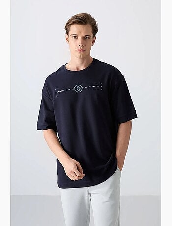 T-shirt oversize imprimé à col rond tommy