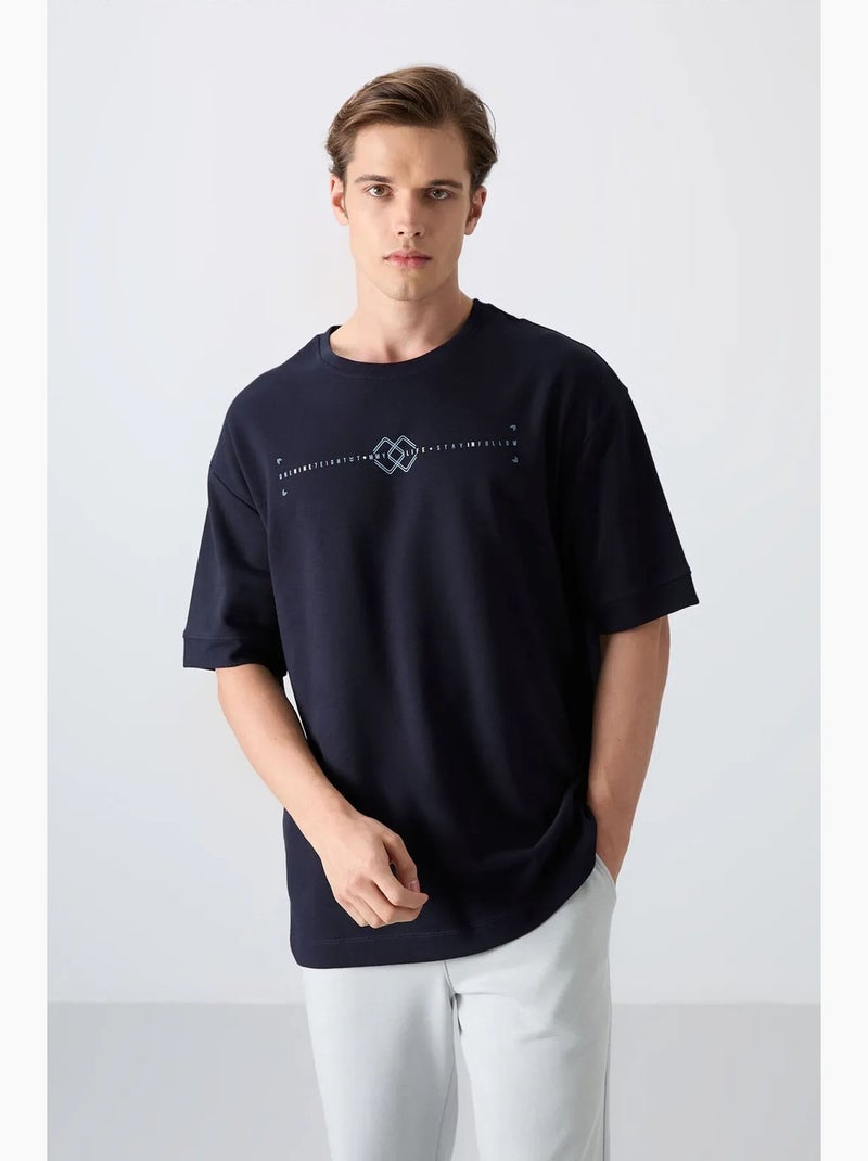 T-shirt oversize imprimé à col rond tommy Bleu marine - Kiabi