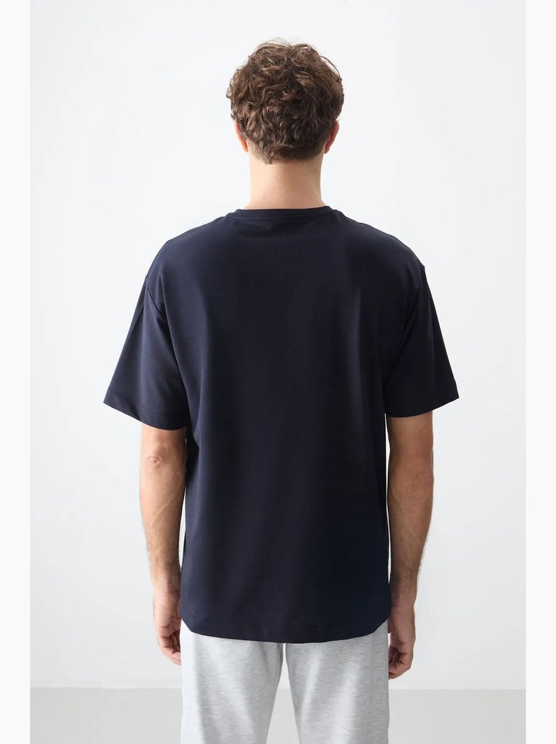 T-shirt oversize imprimé à col rond tommy Bleu marine - Kiabi