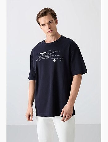 T-shirt oversize imprimé à col rond tommy