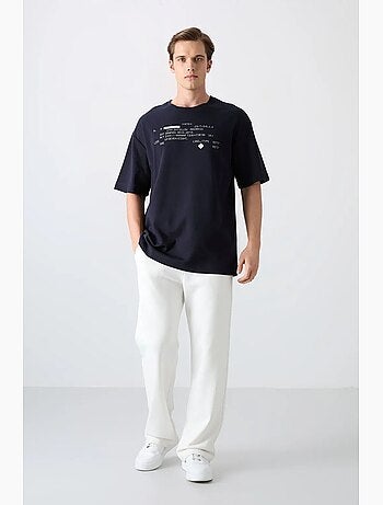 T-shirt oversize imprimé à col rond tommy
