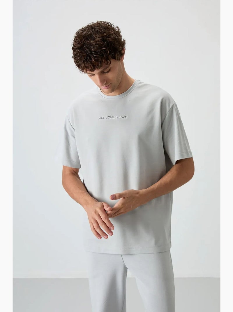 T-shirt oversize imprimé à col rond tommy Gris clair - Kiabi