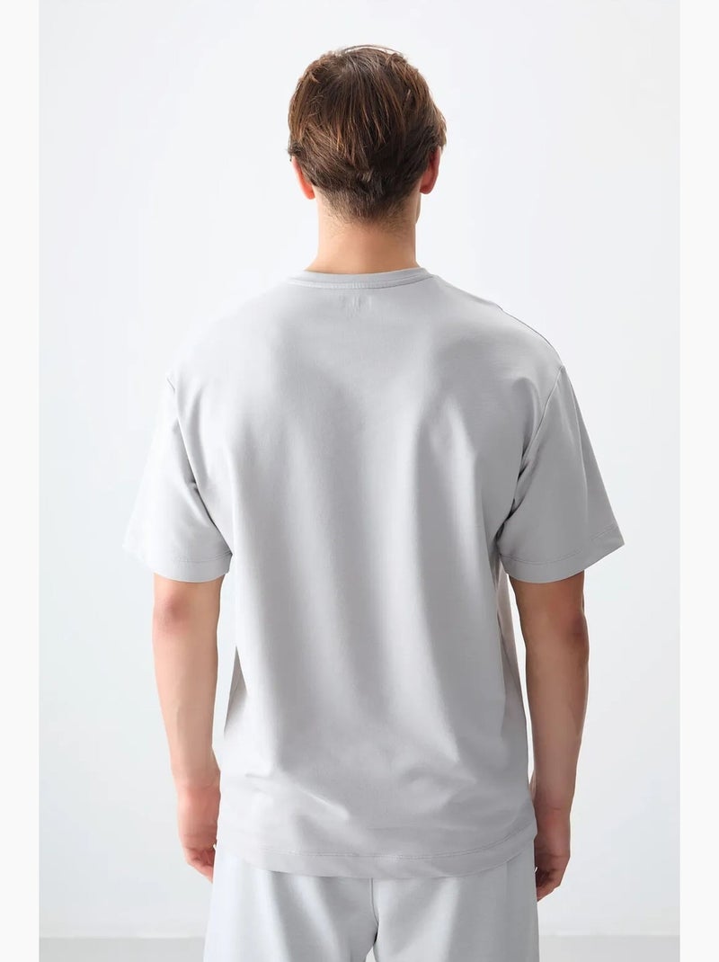 T-shirt oversize imprimé à col rond tommy Gris clair - Kiabi