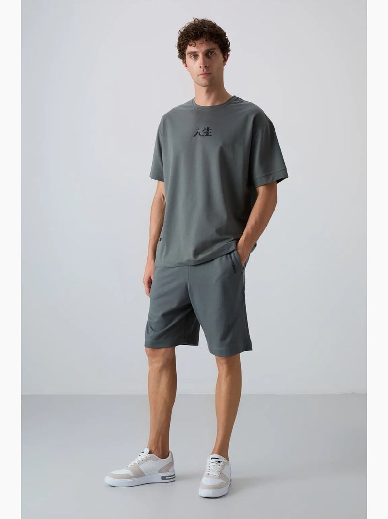 T-shirt oversize imprimé à col rond tommy Gris Noir - Kiabi