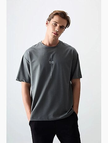 T-shirt oversize imprimé à col rond tommy