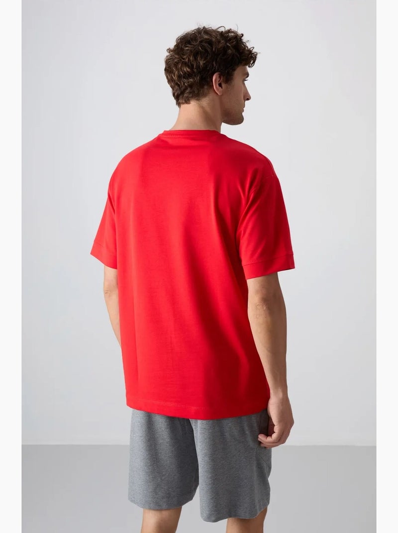 T-shirt oversize imprimé à col rond tommy Rouge - Kiabi