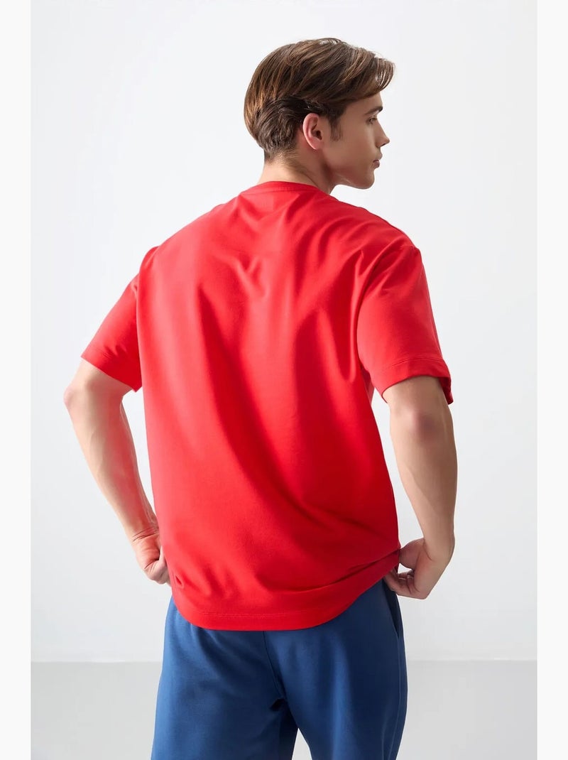 T-shirt oversize imprimé à col rond tommy Rouge - Kiabi