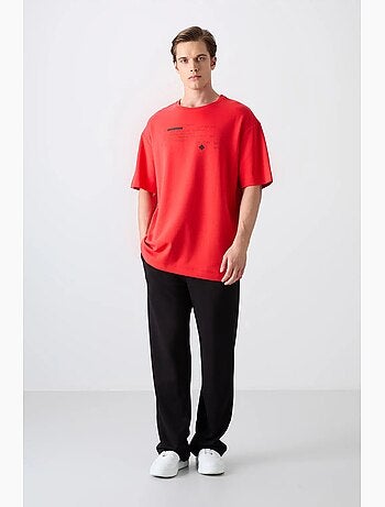 T-shirt oversize imprimé à col rond tommy