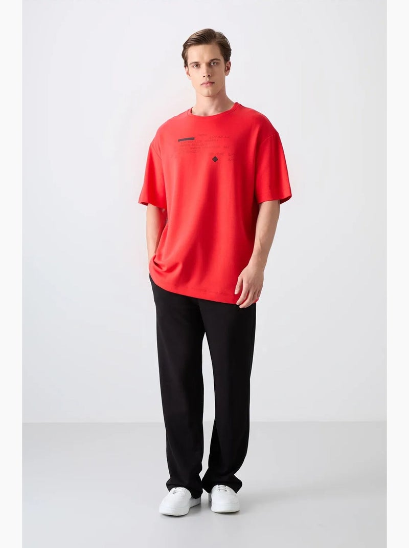 T-shirt oversize imprimé à col rond tommy Rouge - Kiabi