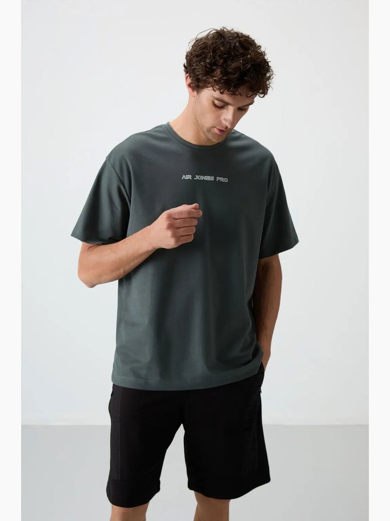 T-shirt oversize imprimé à col rond tommy Vert foncé - Kiabi
