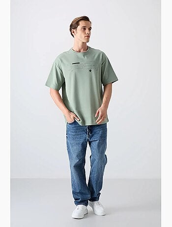 T-shirt oversize imprimé à col rond tommy