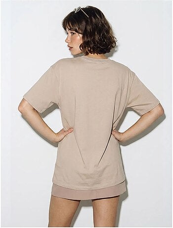 T-shirt oversize imprimé à col v lucci