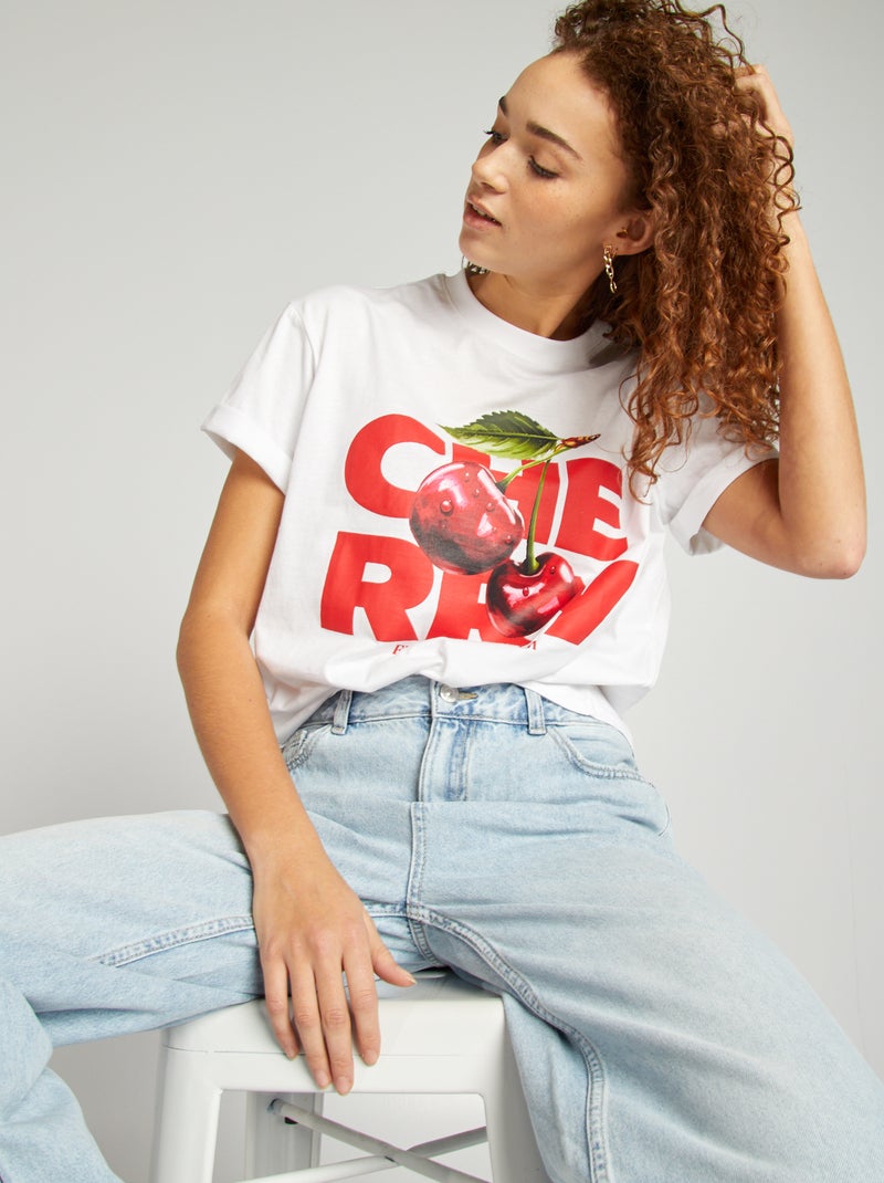 T-shirt oversize imprimé Blanc - Kiabi