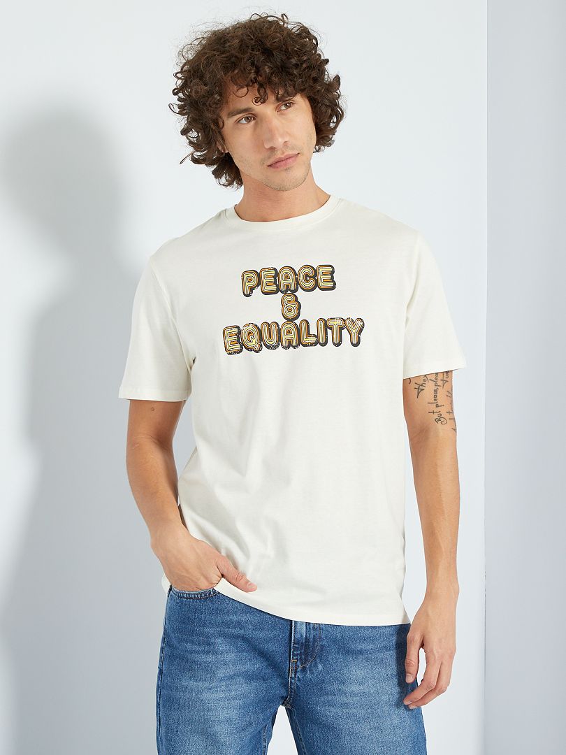 T-shirt oversize imprimé blanc - Kiabi