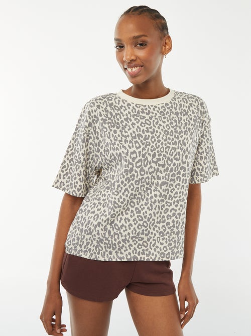T-shirt oversize imprimé léopard - Kiabi