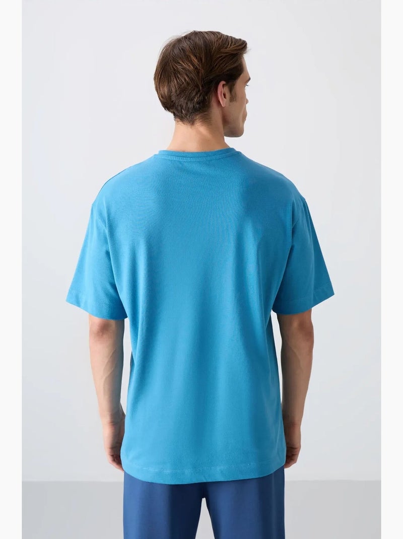 T-shirt oversize imprimé logo à col rond tommy Bleu - Kiabi