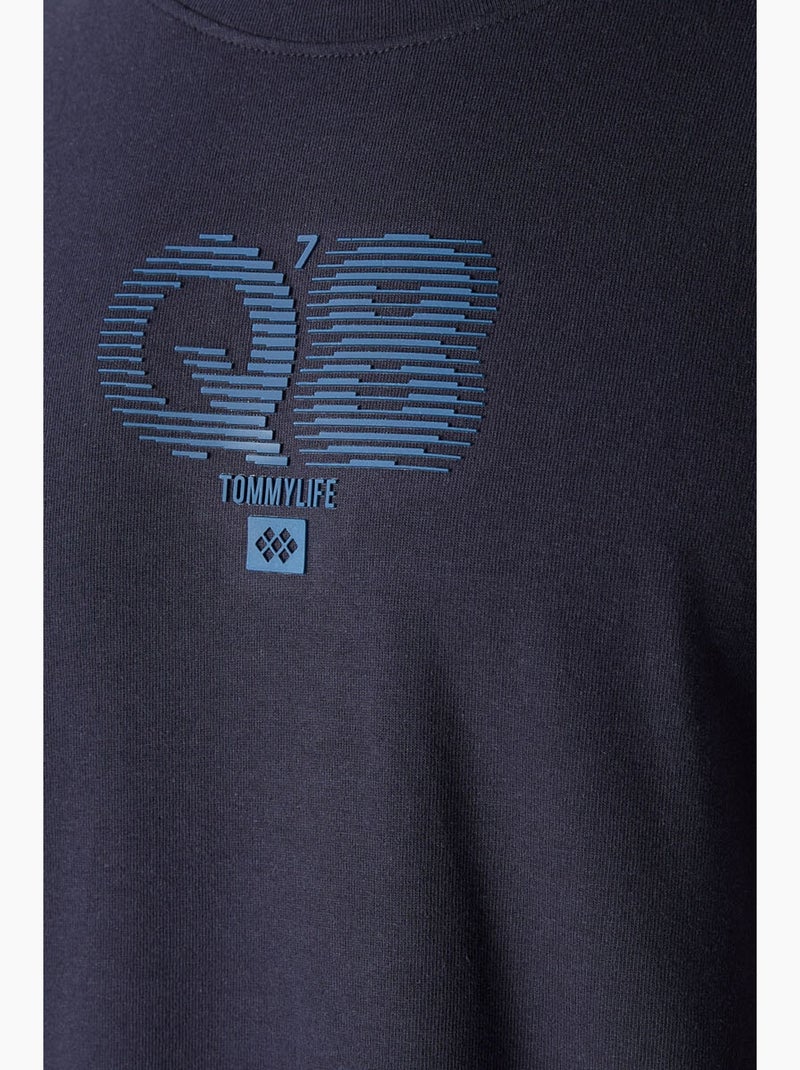 T-shirt oversize imprimé logo à col rond tommy Bleu marine - Kiabi