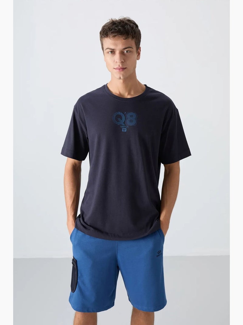 T-shirt oversize imprimé logo à col rond tommy Bleu marine - Kiabi