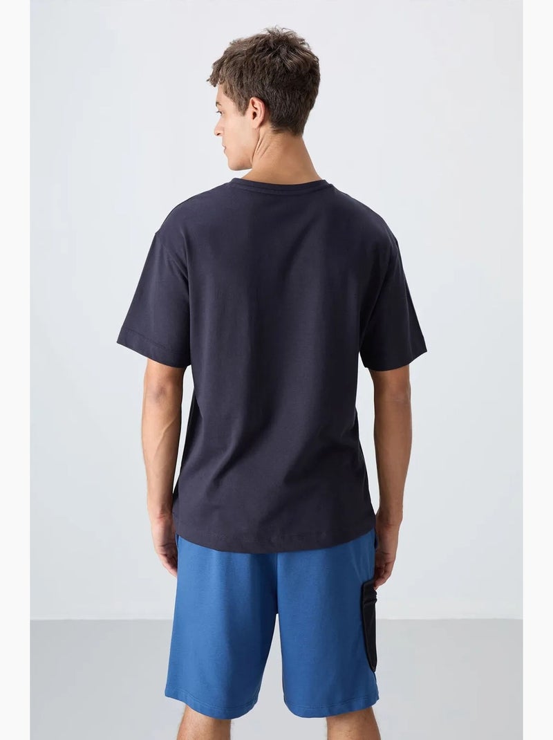 T-shirt oversize imprimé logo à col rond tommy Bleu marine - Kiabi