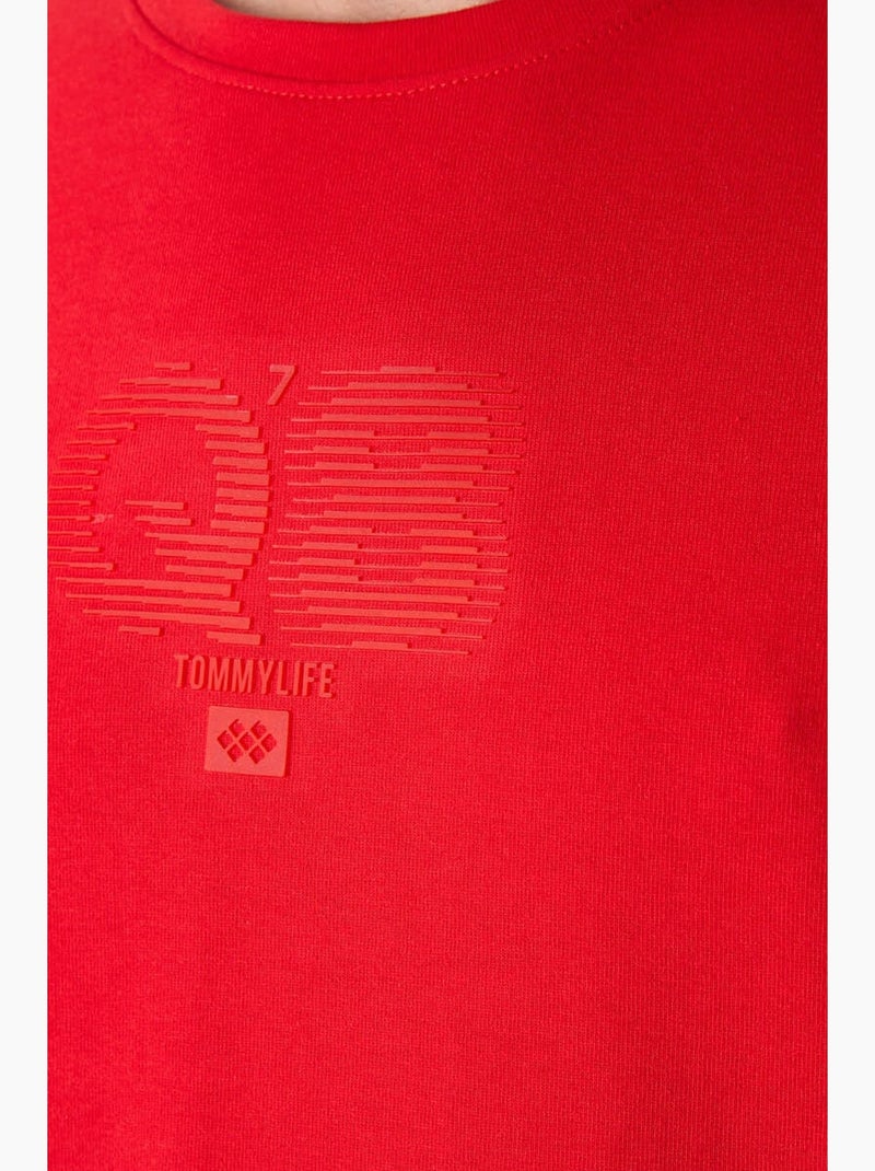 T-shirt oversize imprimé logo à col rond tommy Rouge - Kiabi