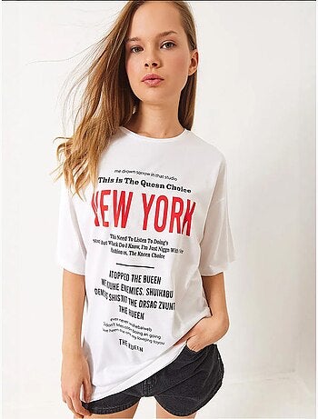 T-shirt oversize imprimé new york de bianco lucci