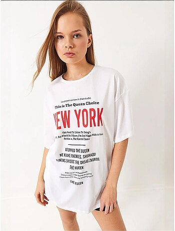 T-shirt oversize imprimé new york de bianco lucci