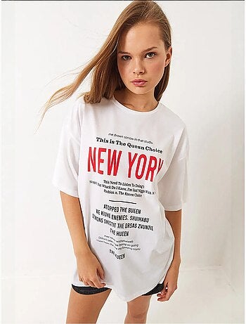 T-shirt oversize imprimé new york de bianco lucci