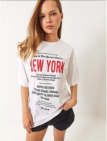 T-shirt oversize imprimé new york de bianco lucci