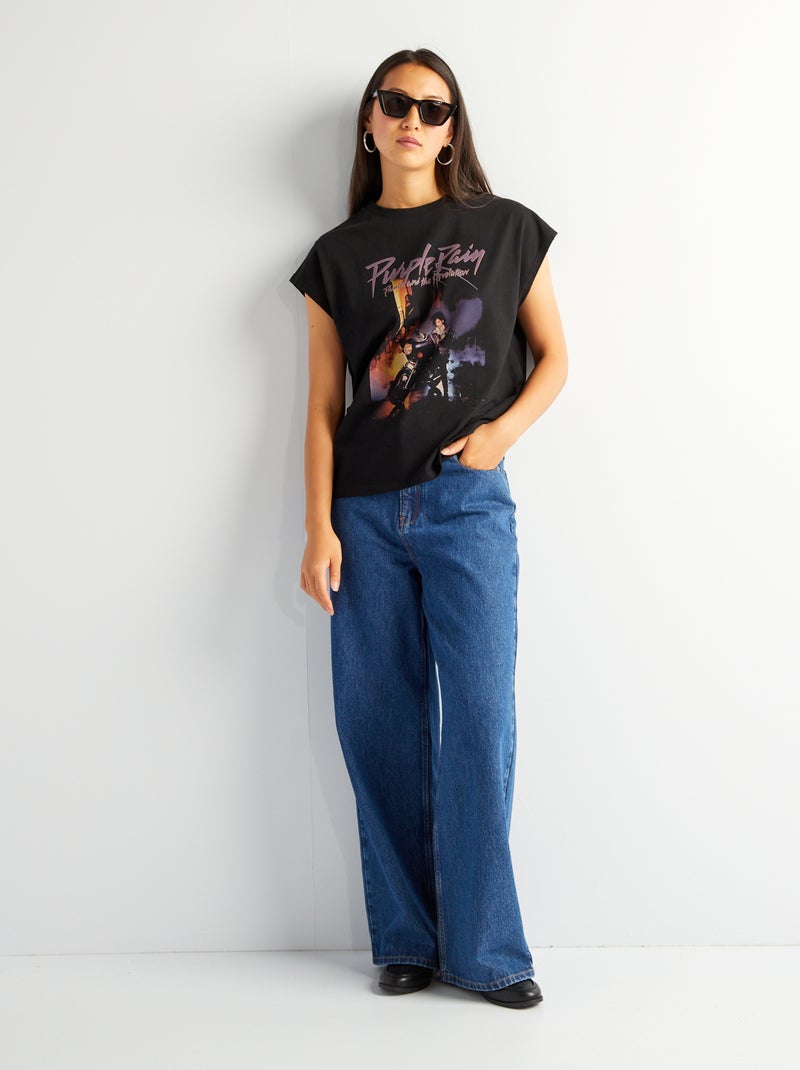 T-shirt oversize imprimé 'Prince' noir - Kiabi