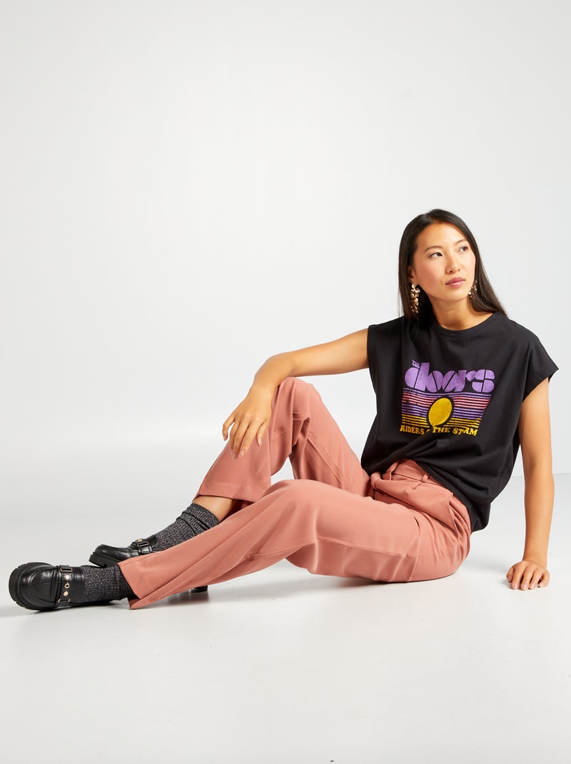 T-shirt oversize imprimé 'The Doors' Noir - Kiabi