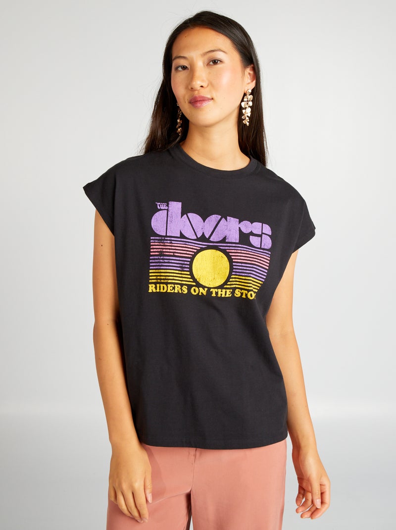 T-shirt oversize imprimé 'The Doors' Noir - Kiabi