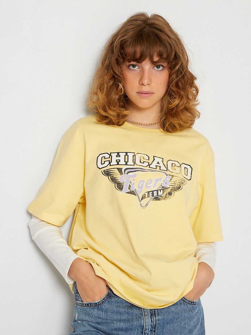 T-shirt oversize jaune - Kiabi