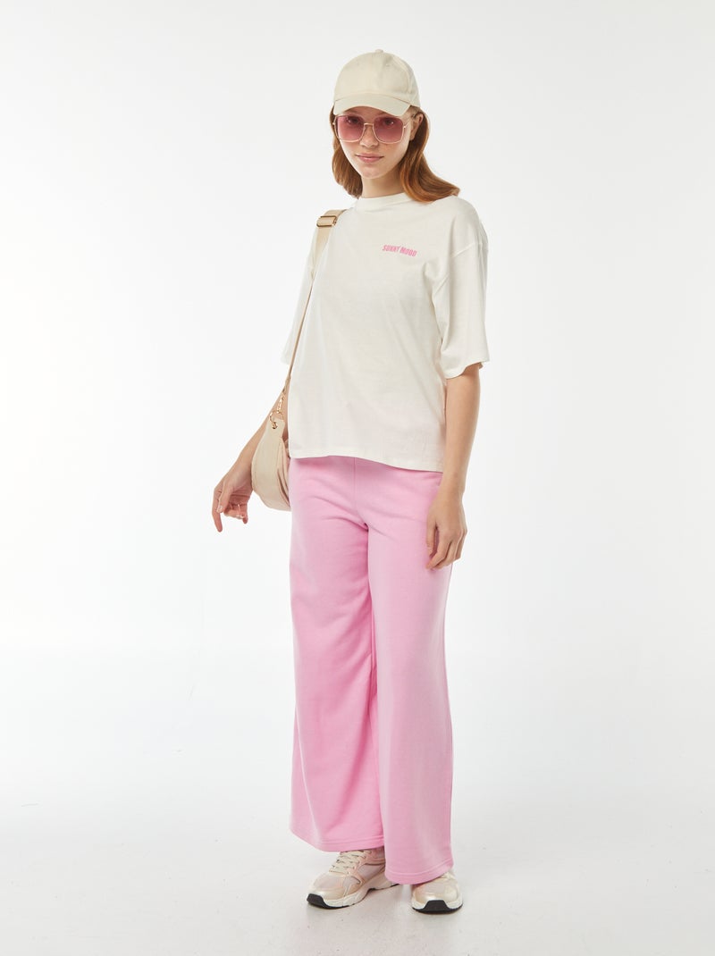 T-shirt oversize manches courtes imprimé 'coquillages' Blanc - Kiabi