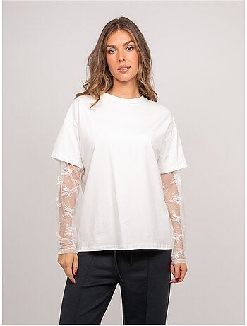 T-shirt oversize manches dentelle falea
